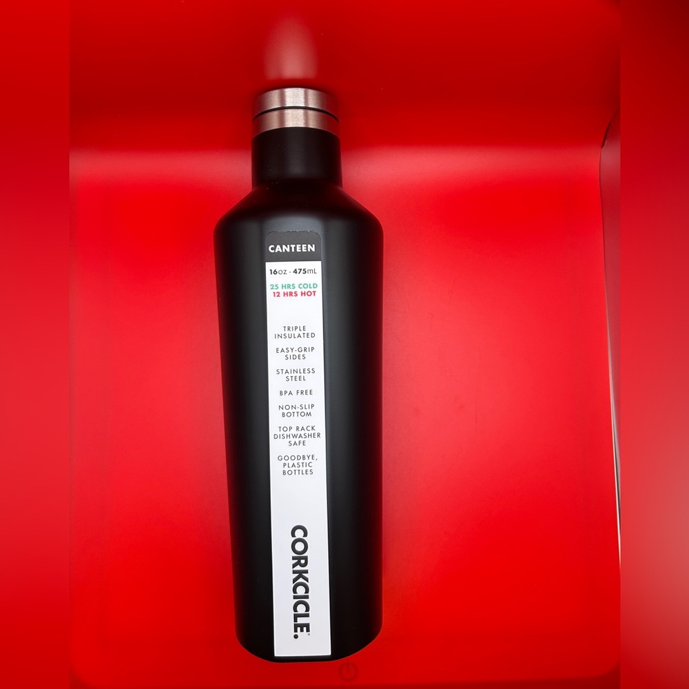 Corkcicle Black Canteen 16 oz. NEW